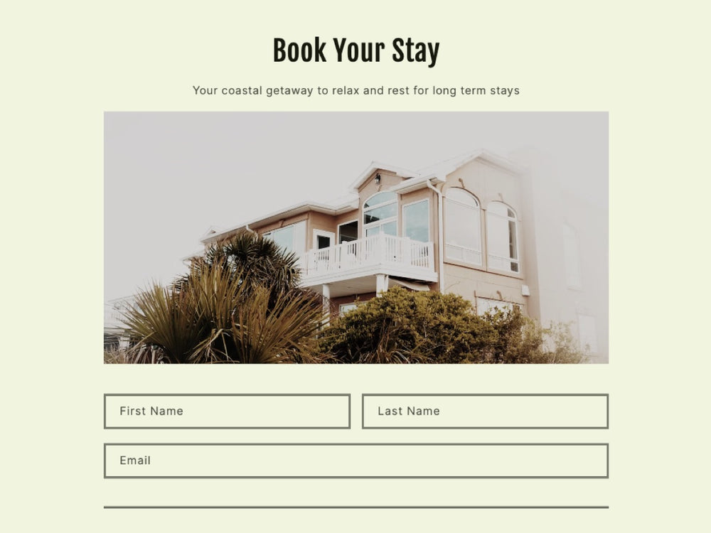 The novl rich form showcasing a booking form example.